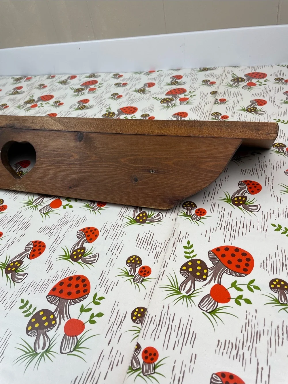 Vintage Wood Heart Shelf Wall Hanging Trinket Display
